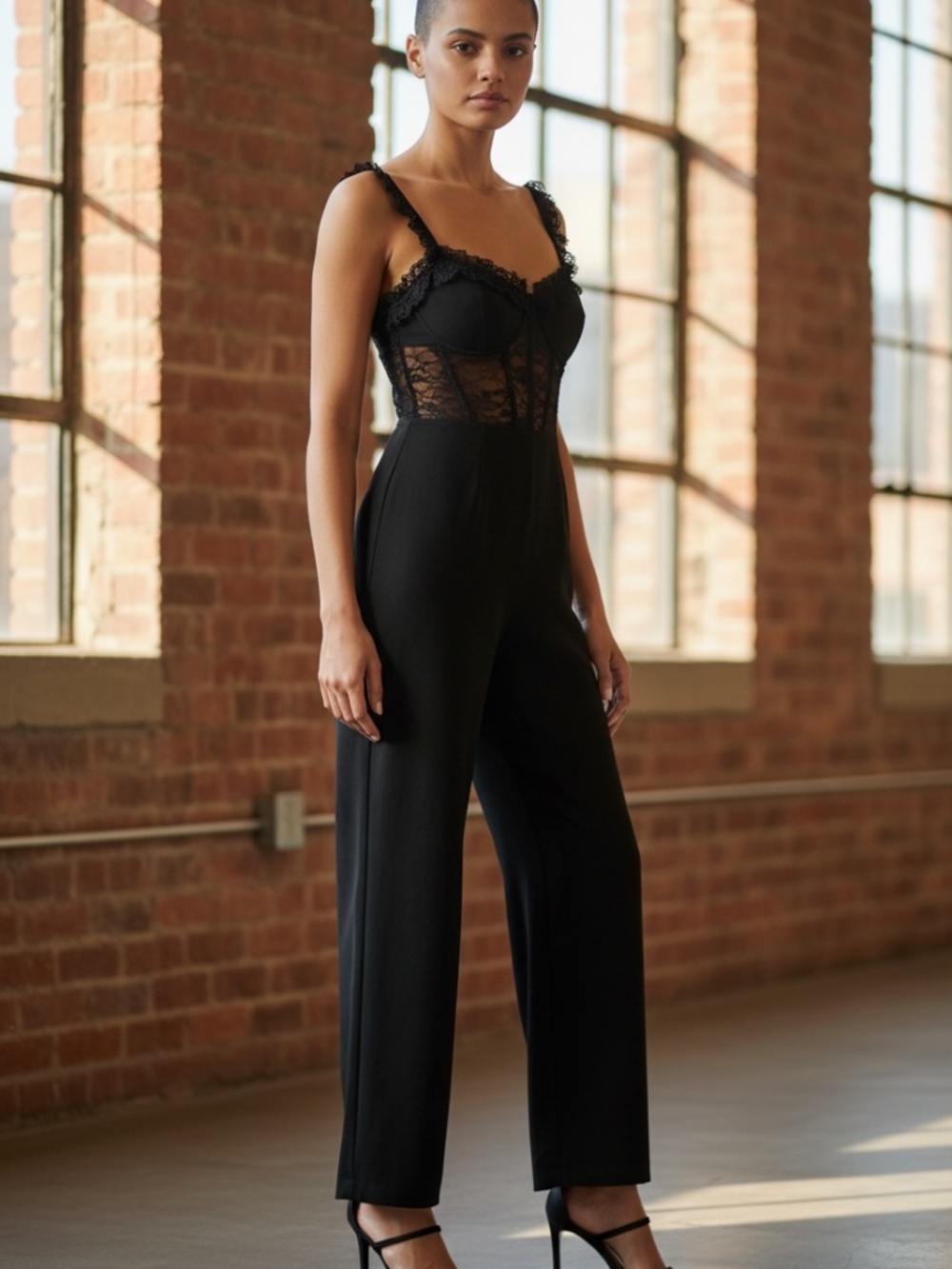 ⭐️ Emerald Sundae Corset Sheer Lace Jumpsuit - size XS